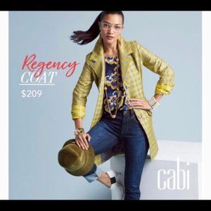 CAbi Regency Coat - Houndstooth - Grey and Yellow